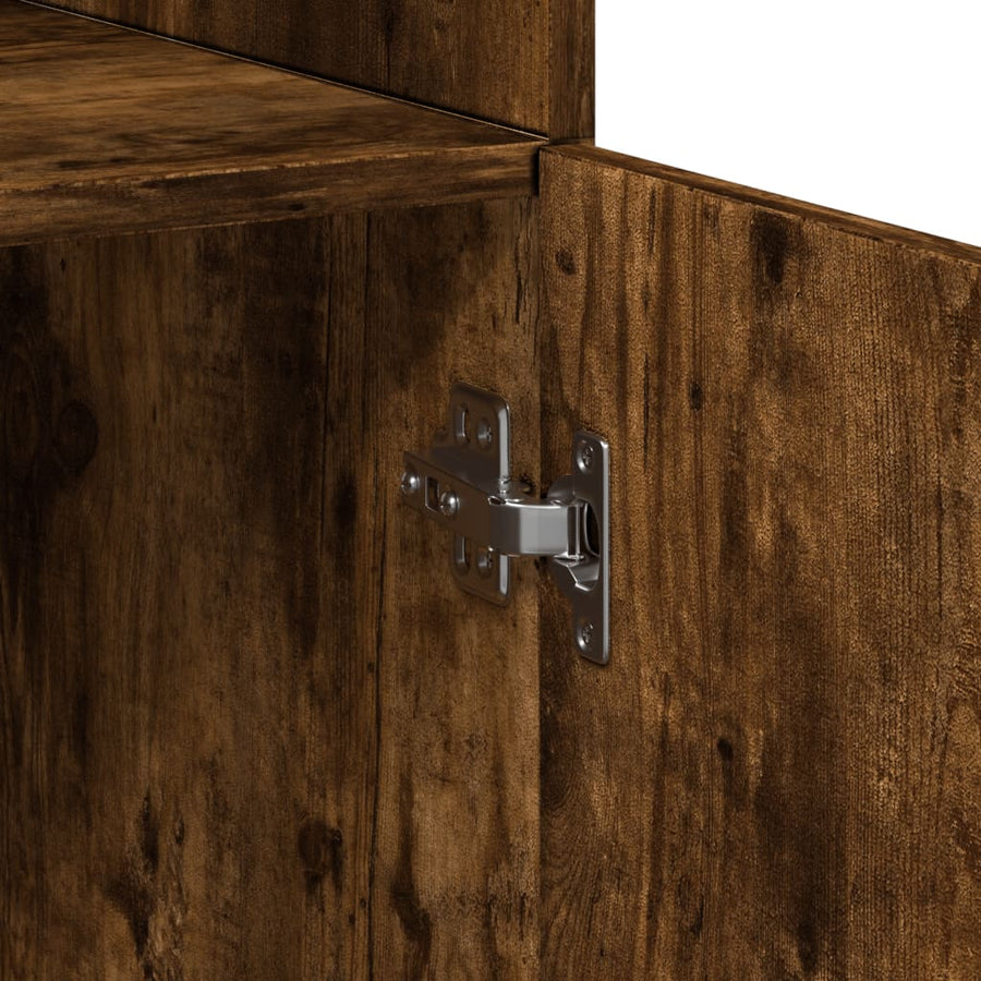 Opbergkast 70X42,5X225 Cm Bewerkt Hout Kleur Gerookt eiken