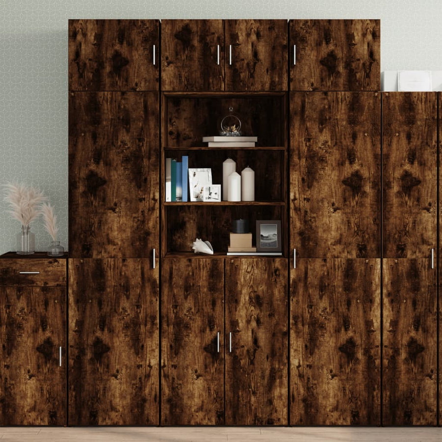 Opbergkast 70X42,5X225 Cm Bewerkt Hout Kleur Gerookt eiken