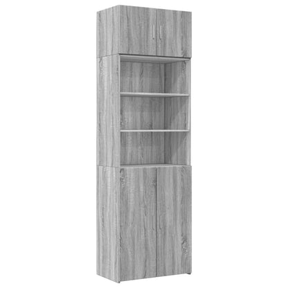 Opbergkast 70x42,5x225 cm bewerkt hout grijs sonoma eikenkleur