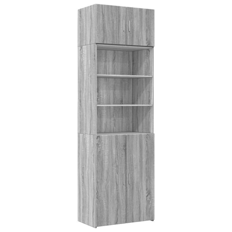 Opbergkast 70x42,5x225 cm bewerkt hout grijs sonoma eikenkleur