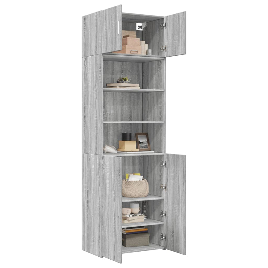 Opbergkast 70x42,5x225 cm bewerkt hout grijs sonoma eikenkleur