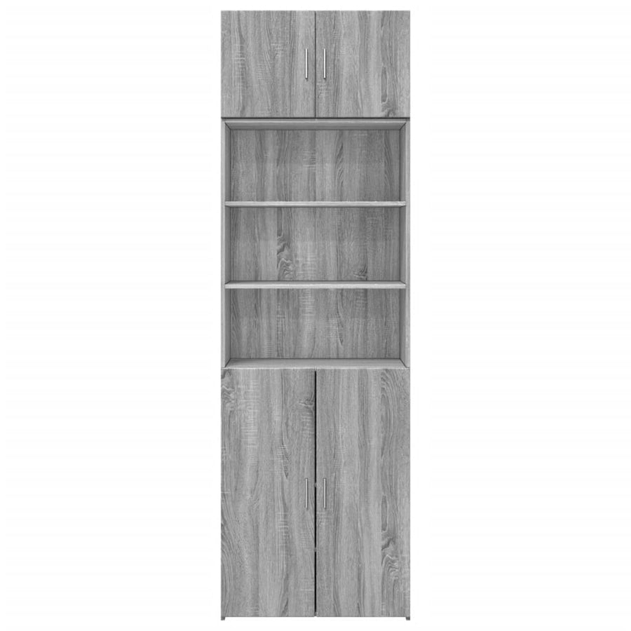 Opbergkast 70x42,5x225 cm bewerkt hout grijs sonoma eikenkleur