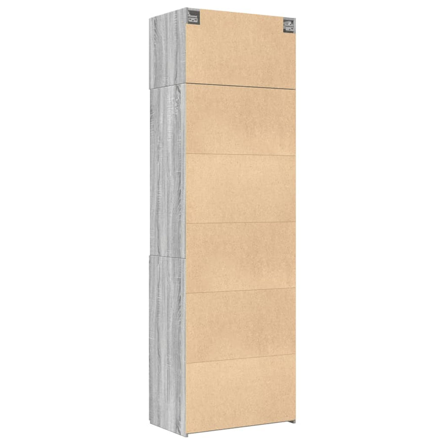 Opbergkast 70x42,5x225 cm bewerkt hout grijs sonoma eikenkleur