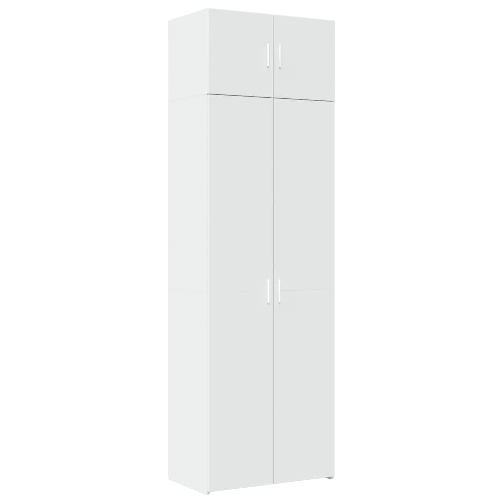 Opbergkast 70x42,5x225 cm bewerkt hout wit