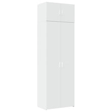 Opbergkast 70x42,5x225 cm bewerkt hout wit