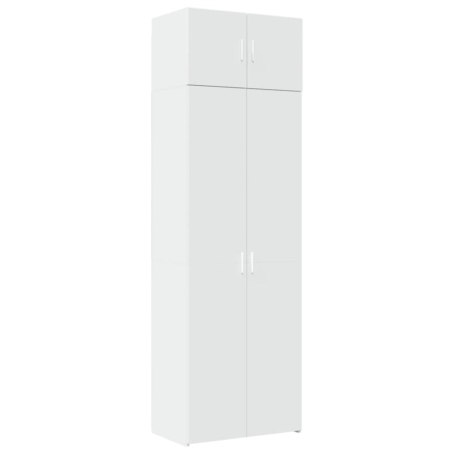 Opbergkast 70x42,5x225 cm bewerkt hout wit