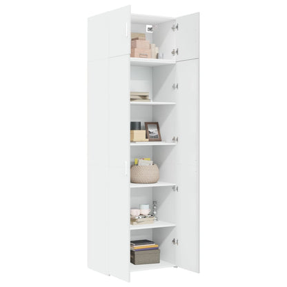 Opbergkast 70x42,5x225 cm bewerkt hout wit
