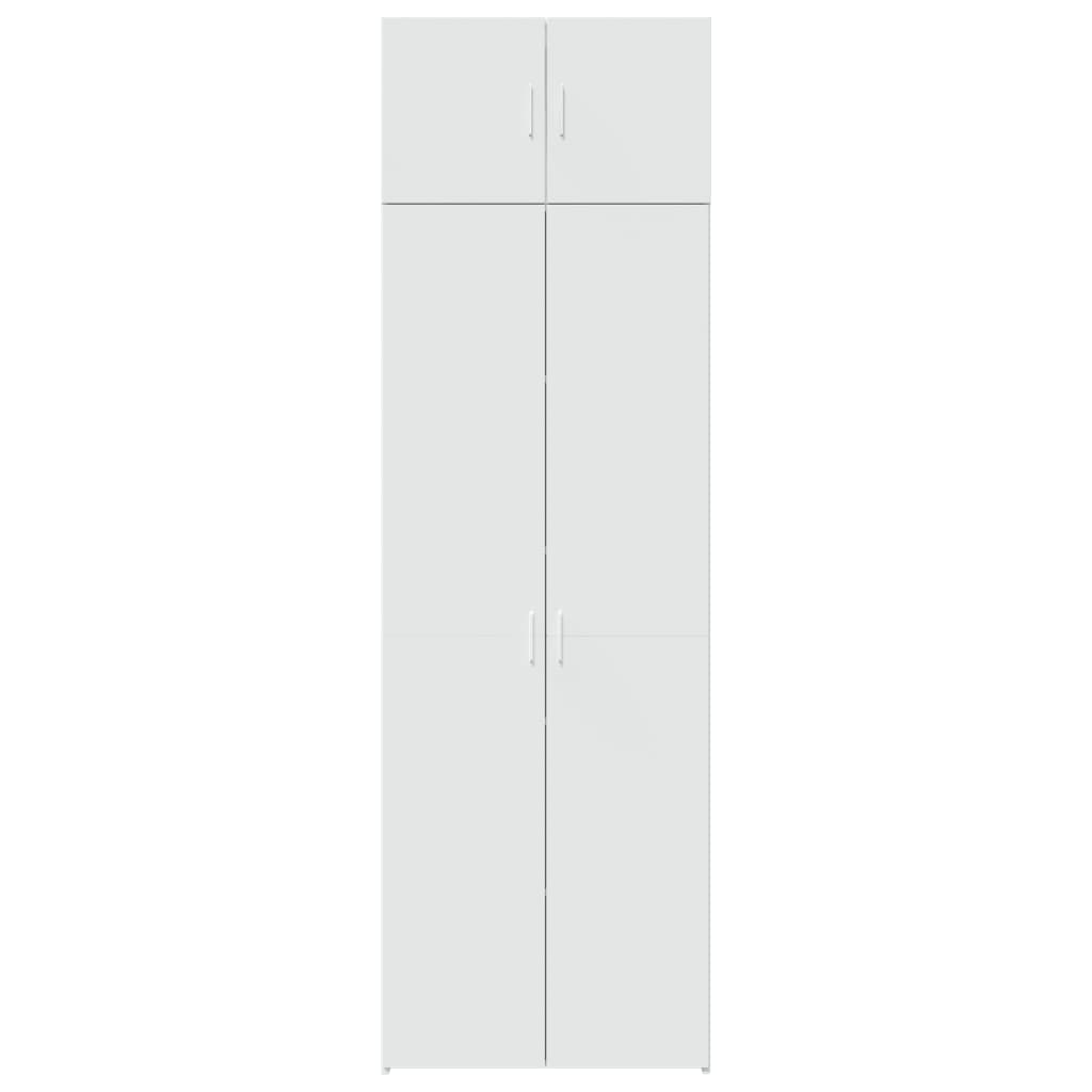 Opbergkast 70x42,5x225 cm bewerkt hout wit