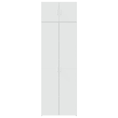 Opbergkast 70x42,5x225 cm bewerkt hout wit