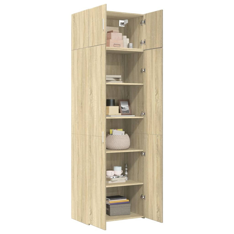 Opbergkast 70x42,5x225 cm bewerkt hout sonoma eikenkleurig