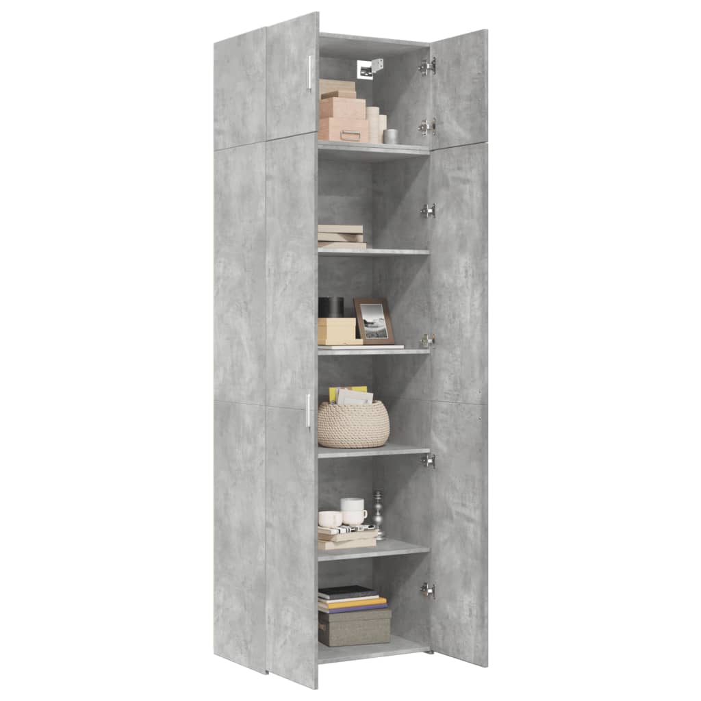 Opbergkast 70x42,5x225 cm bewerkt hout betongrijs