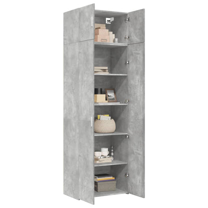 Opbergkast 70x42,5x225 cm bewerkt hout betongrijs