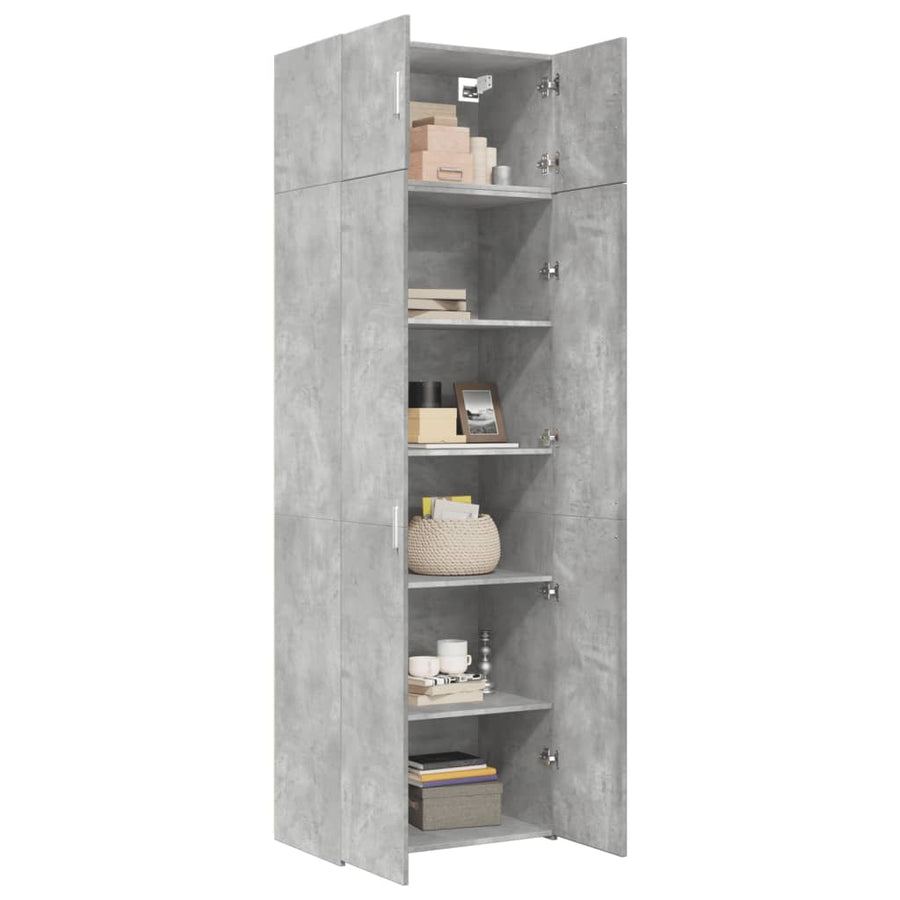Opbergkast 70x42,5x225 cm bewerkt hout betongrijs