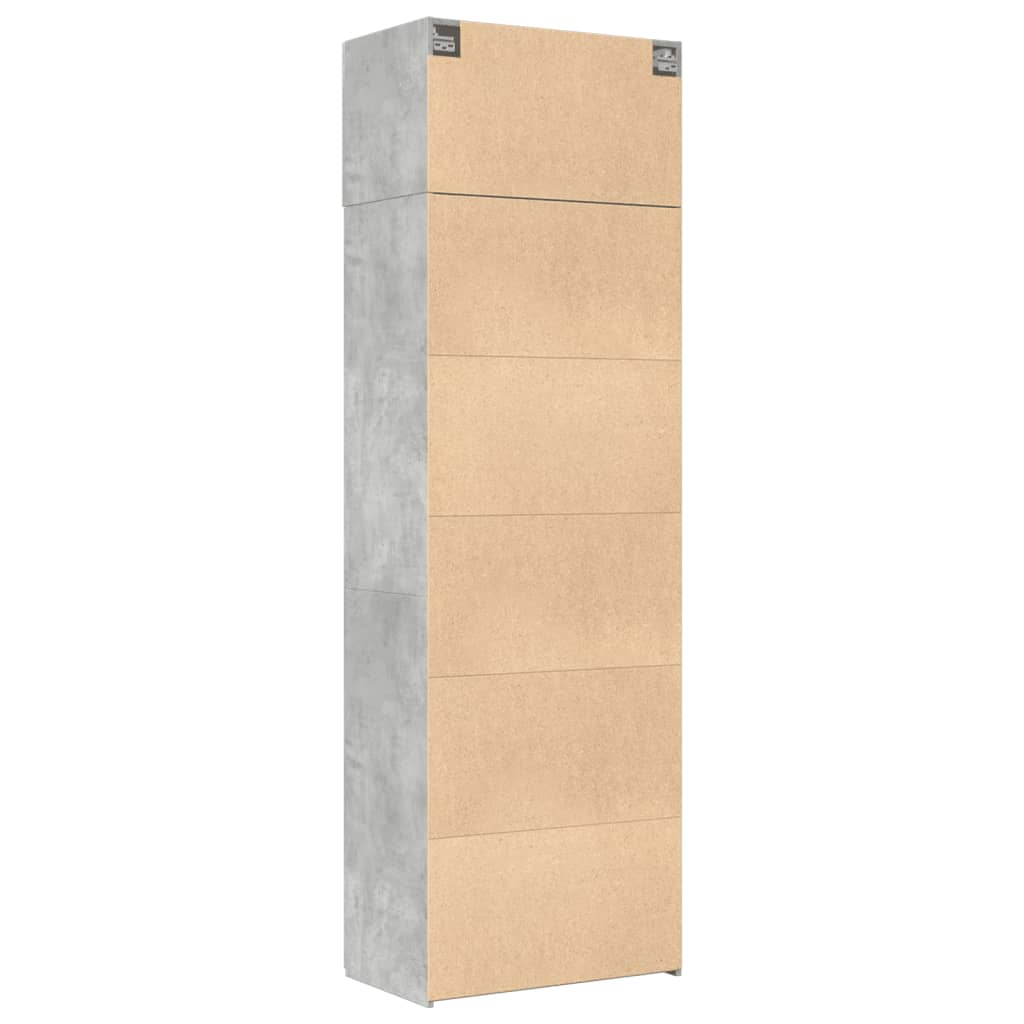 Opbergkast 70x42,5x225 cm bewerkt hout betongrijs