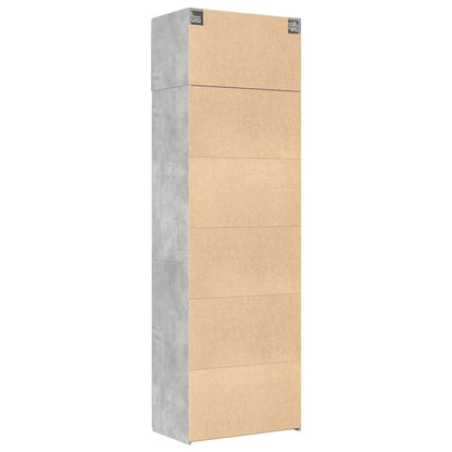 Opbergkast 70x42,5x225 cm bewerkt hout betongrijs