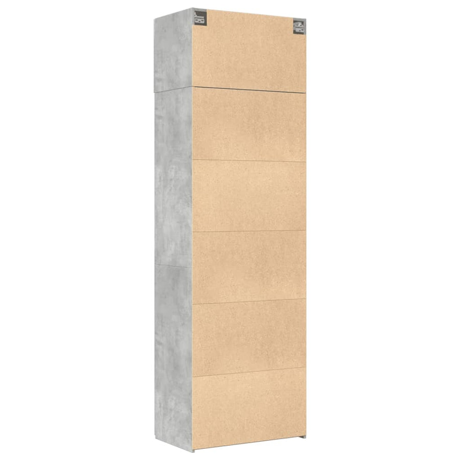 Opbergkast 70x42,5x225 cm bewerkt hout betongrijs