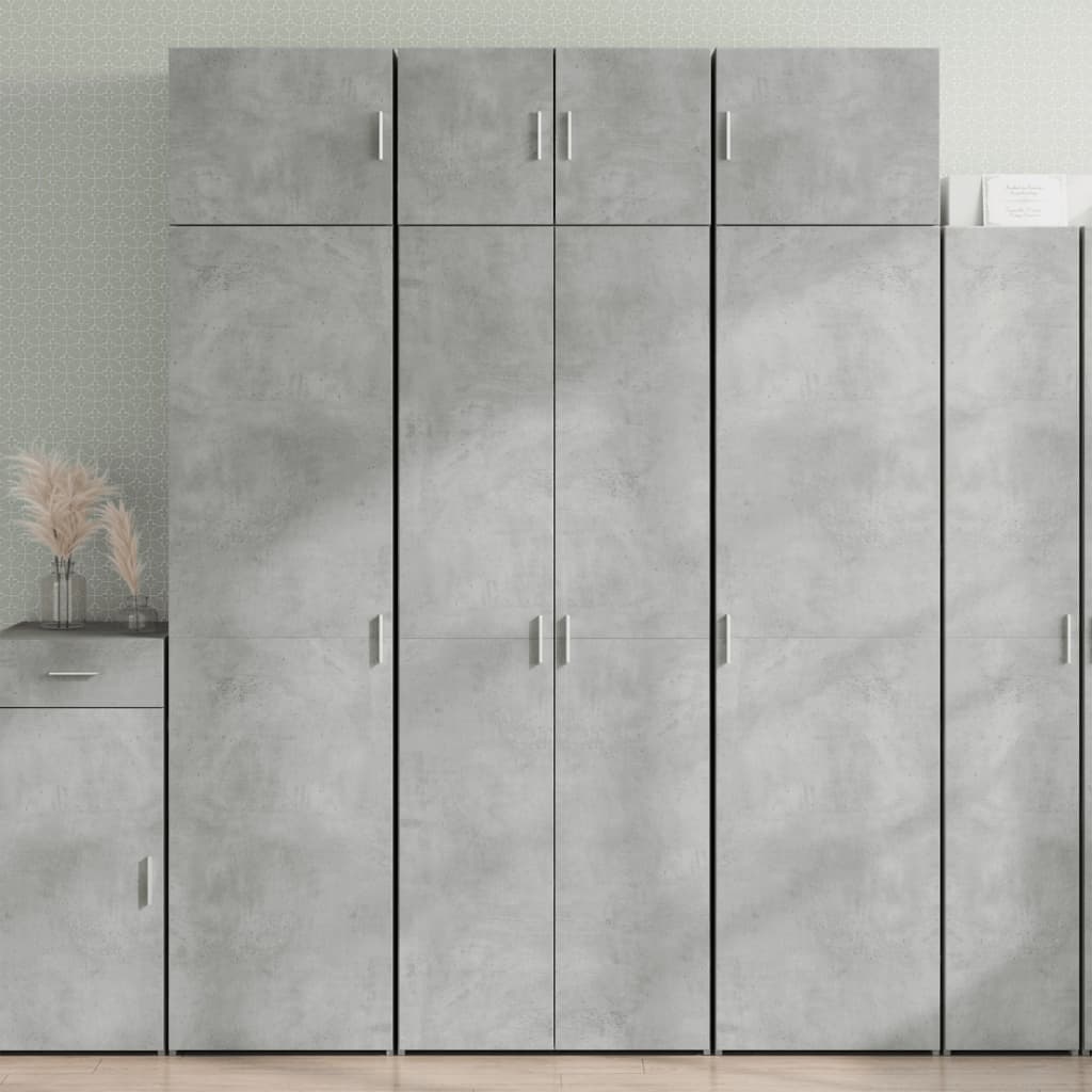 Opbergkast 70x42,5x225 cm bewerkt hout betongrijs