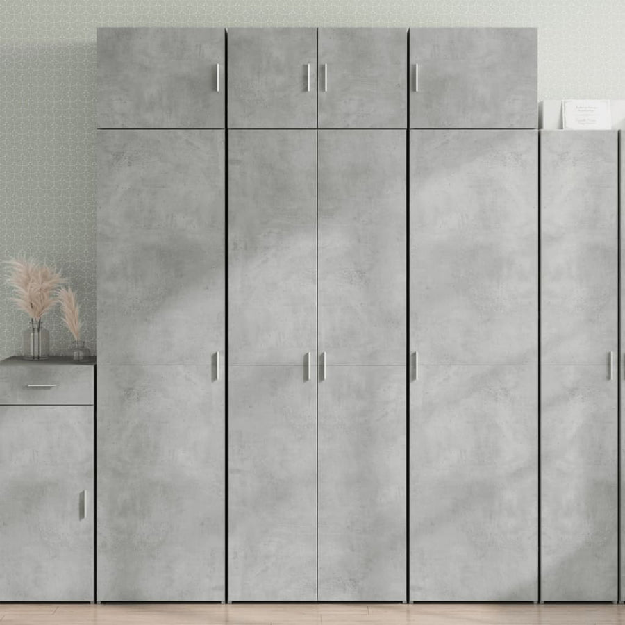 Opbergkast 70x42,5x225 cm bewerkt hout betongrijs
