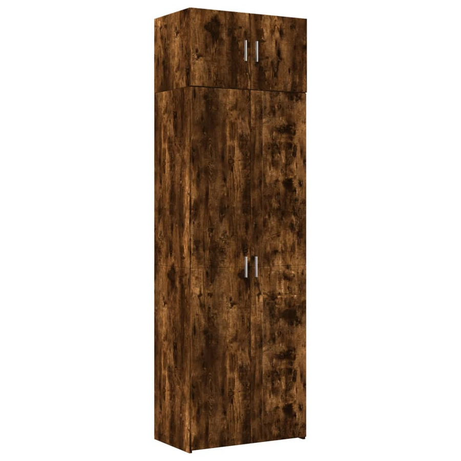 Opbergkast 70x42,5x225 cm bewerkt hout gerookt eikenkleur