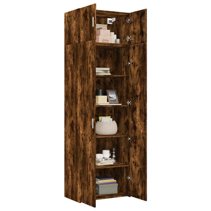 Opbergkast 70x42,5x225 cm bewerkt hout gerookt eikenkleur