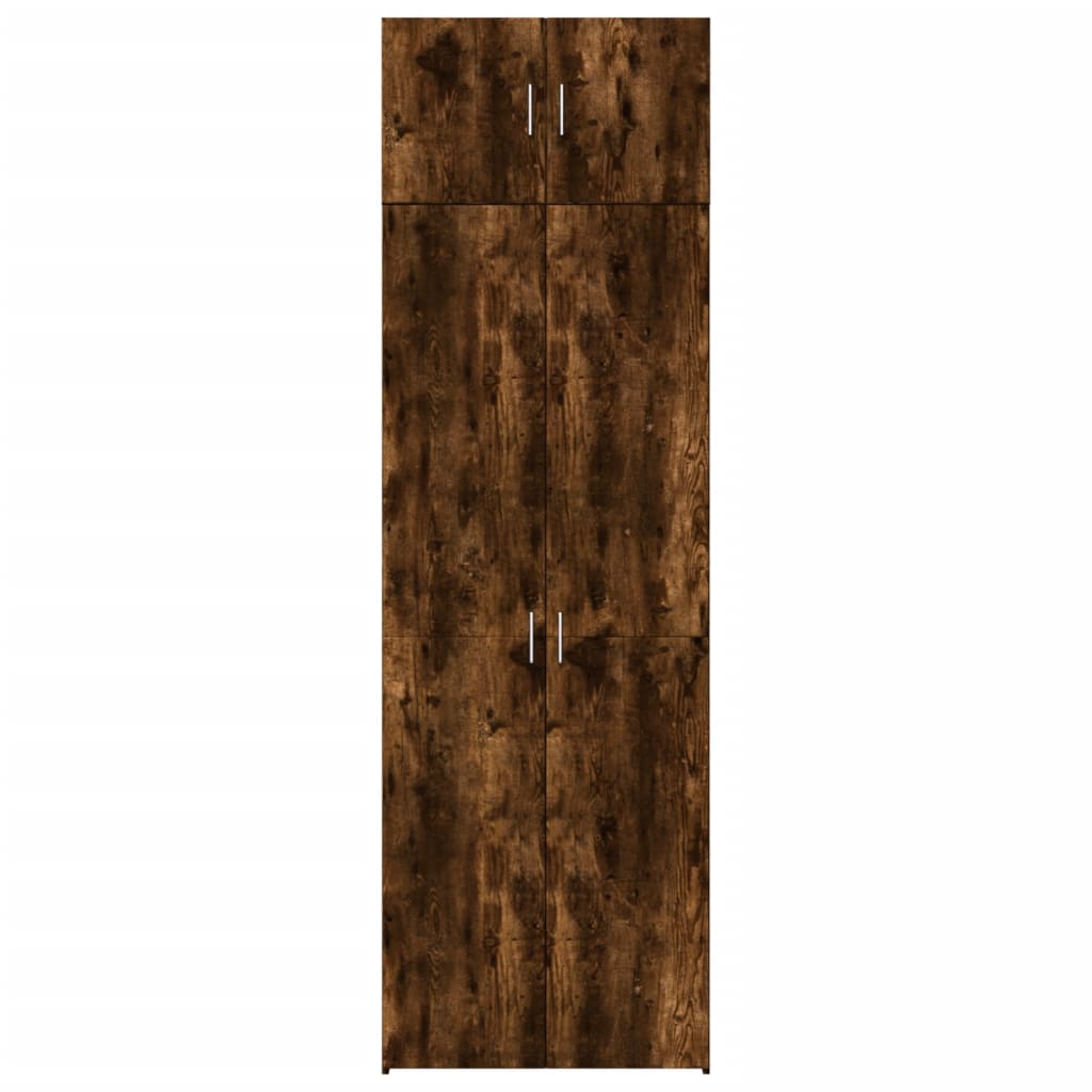 Opbergkast 70x42,5x225 cm bewerkt hout gerookt eikenkleur