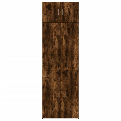 Opbergkast 70x42,5x225 cm bewerkt hout gerookt eikenkleur