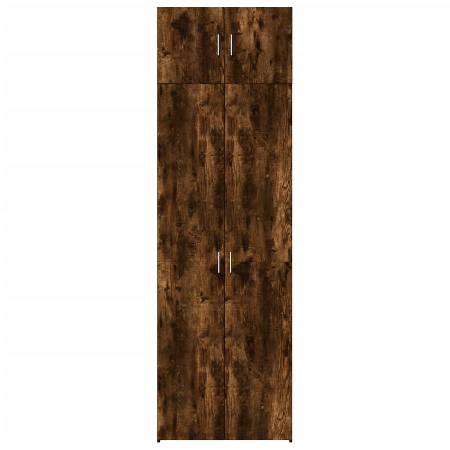 Opbergkast 70x42,5x225 cm bewerkt hout gerookt eikenkleur