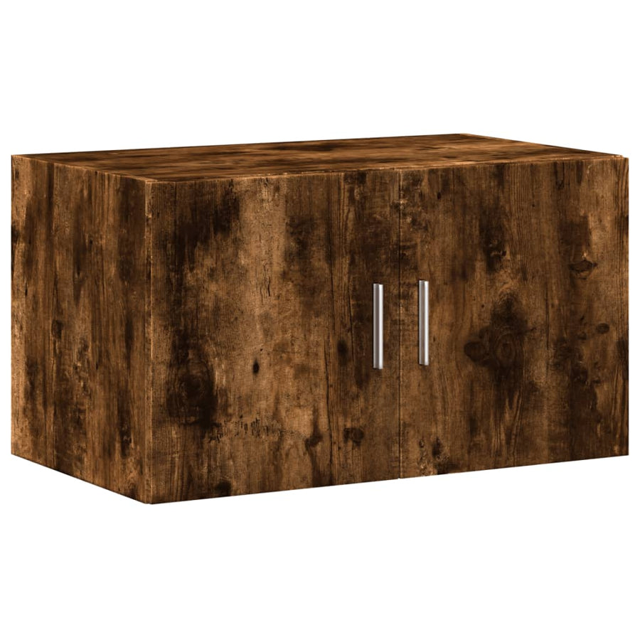 Opbergkast 70x42,5x225 cm bewerkt hout gerookt eikenkleur