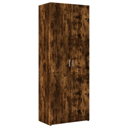 Opbergkast 70x42,5x225 cm bewerkt hout gerookt eikenkleur