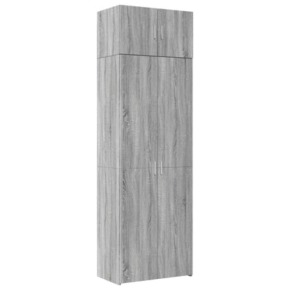 Opbergkast 70x42,5x225 cm bewerkt hout grijs sonoma eikenkleur