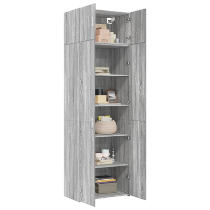 Opbergkast 70x42,5x225 cm bewerkt hout grijs sonoma eikenkleur