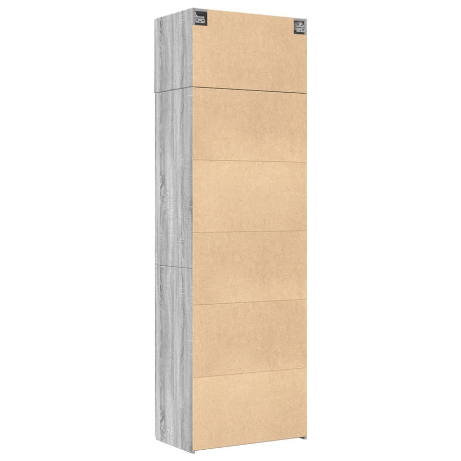 Opbergkast 70x42,5x225 cm bewerkt hout grijs sonoma eikenkleur