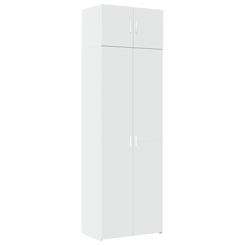 Opbergkast 70x42,5x225 cm bewerkt hout wit