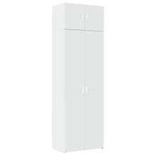 Opbergkast 70x42,5x225 cm bewerkt hout wit
