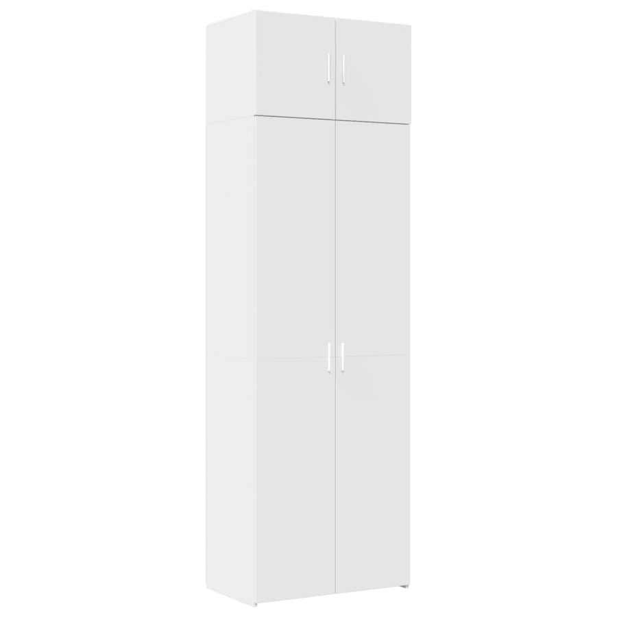 Opbergkast 70x42,5x225 cm bewerkt hout wit