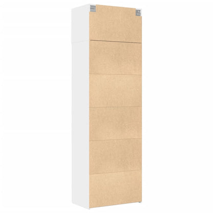 Opbergkast 70x42,5x225 cm bewerkt hout wit