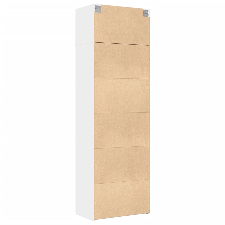 Opbergkast 70x42,5x225 cm bewerkt hout wit