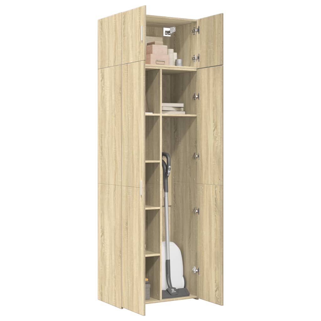 Opbergkast 70x42,5x225 cm bewerkt hout sonoma eikenkleurig