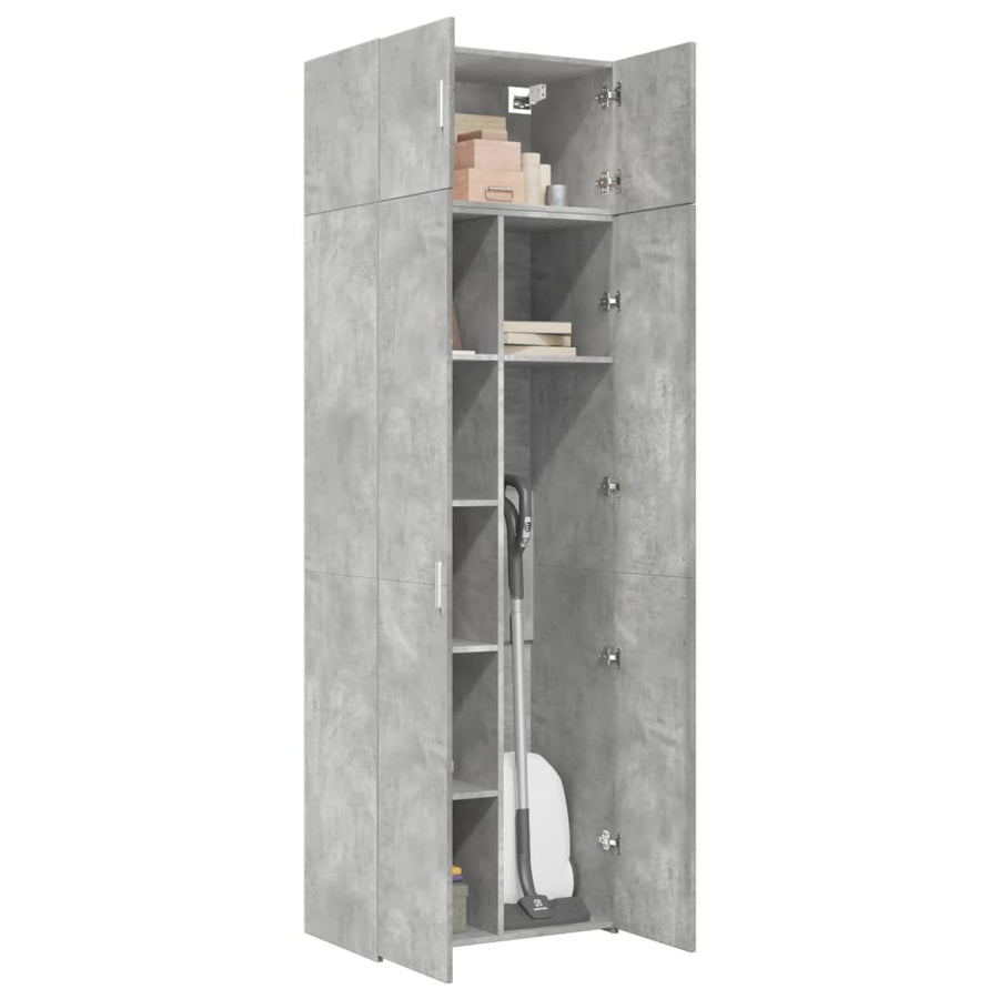 Opbergkast 70x42,5x225 cm bewerkt hout betongrijs