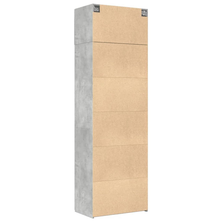 Opbergkast 70x42,5x225 cm bewerkt hout betongrijs