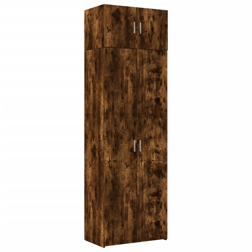 Opbergkast 70x42,5x225 cm bewerkt hout gerookt eikenkleur