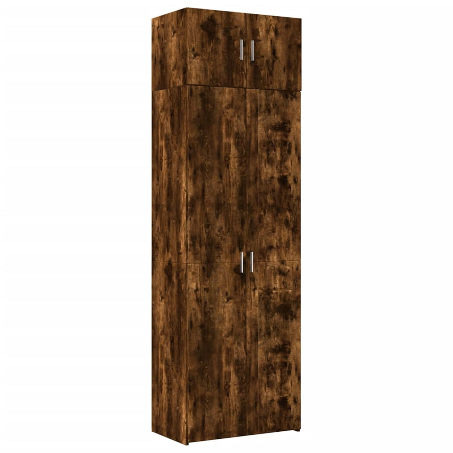 Opbergkast 70x42,5x225 cm bewerkt hout gerookt eikenkleur