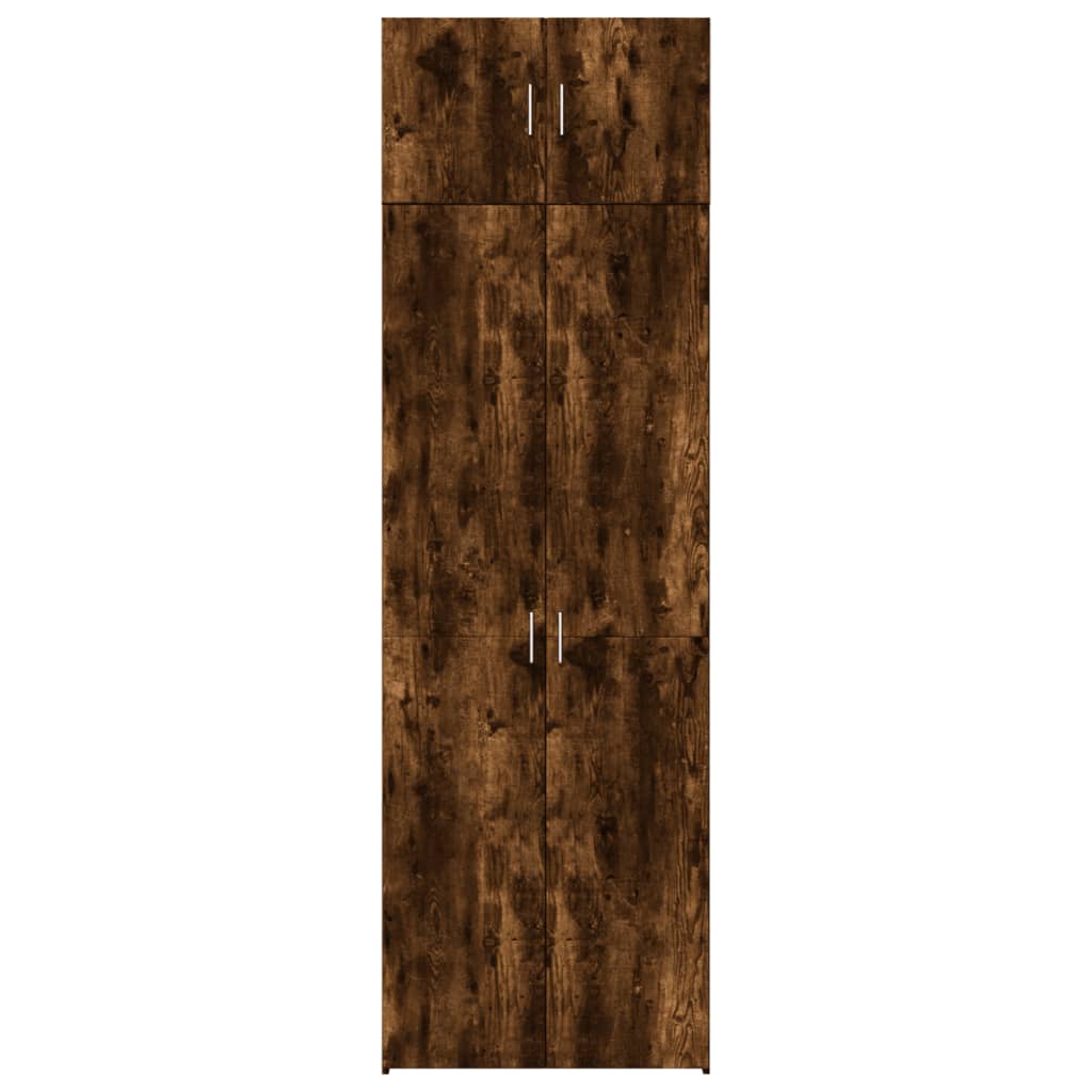 Opbergkast 70x42,5x225 cm bewerkt hout gerookt eikenkleur