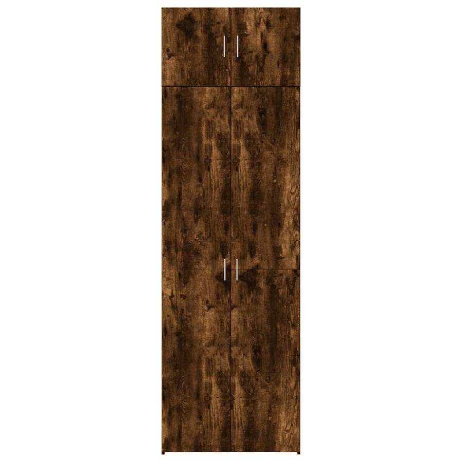 Opbergkast 70x42,5x225 cm bewerkt hout gerookt eikenkleur