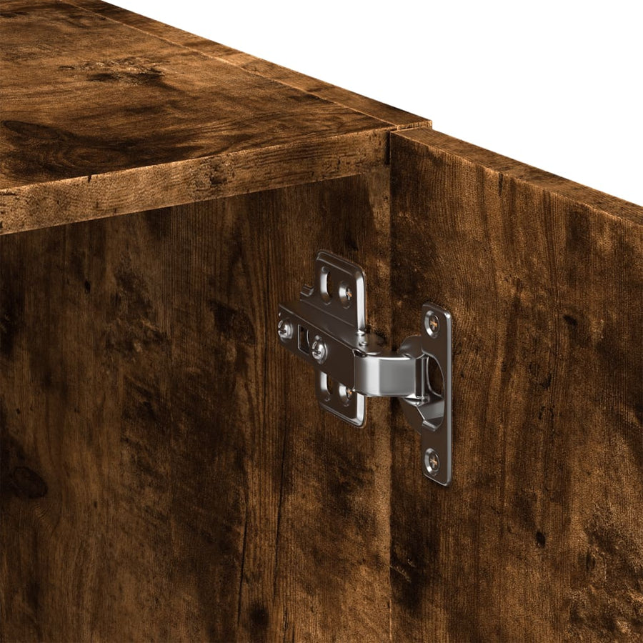 Opbergkast 70x42,5x225 cm bewerkt hout gerookt eikenkleur