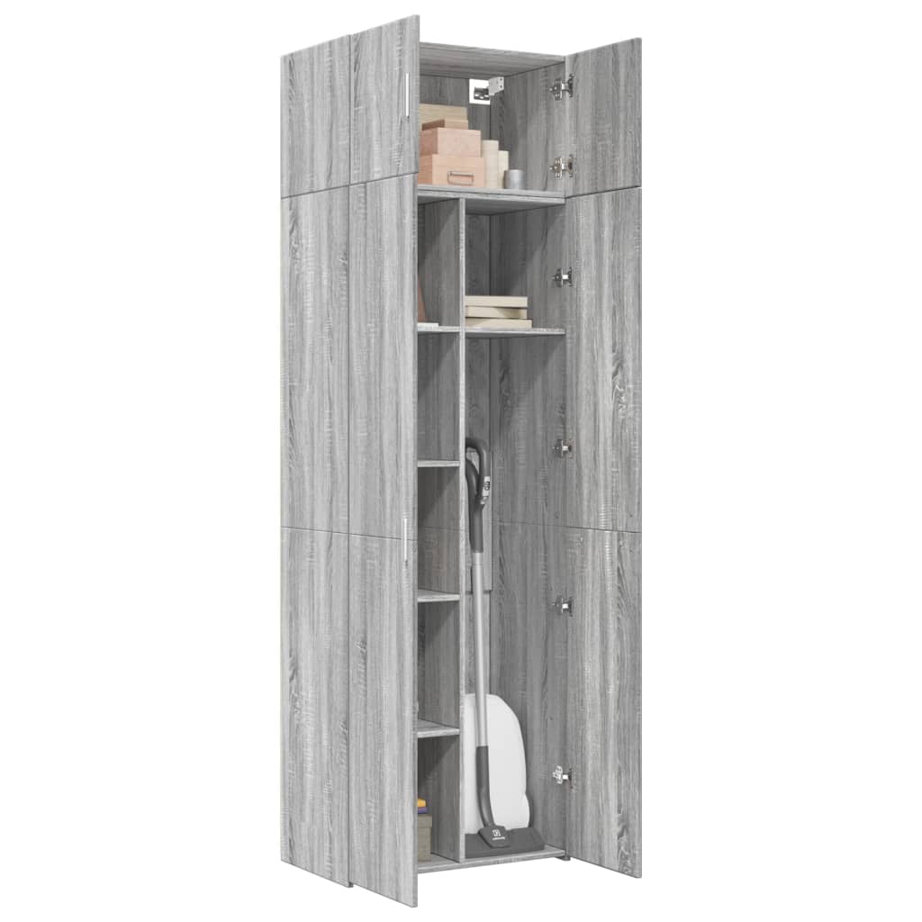 Opbergkast 70x42,5x225 cm bewerkt hout grijs sonoma eikenkleur