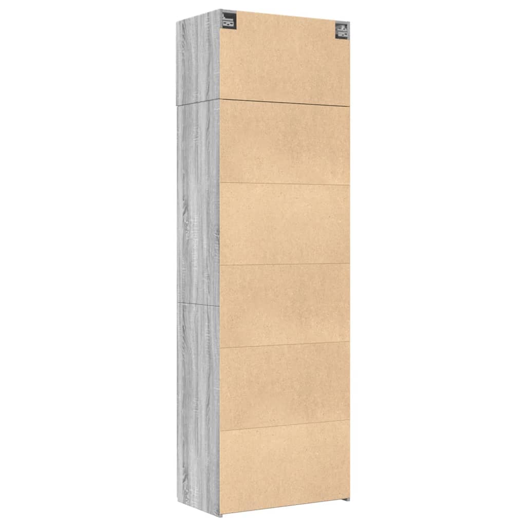 Opbergkast 70x42,5x225 cm bewerkt hout grijs sonoma eikenkleur