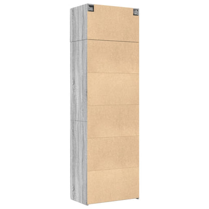 Opbergkast 70x42,5x225 cm bewerkt hout grijs sonoma eikenkleur