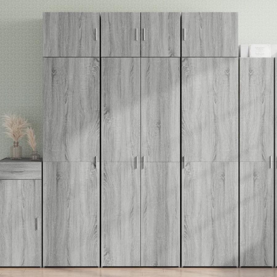 Opbergkast 70x42,5x225 cm bewerkt hout grijs sonoma eikenkleur