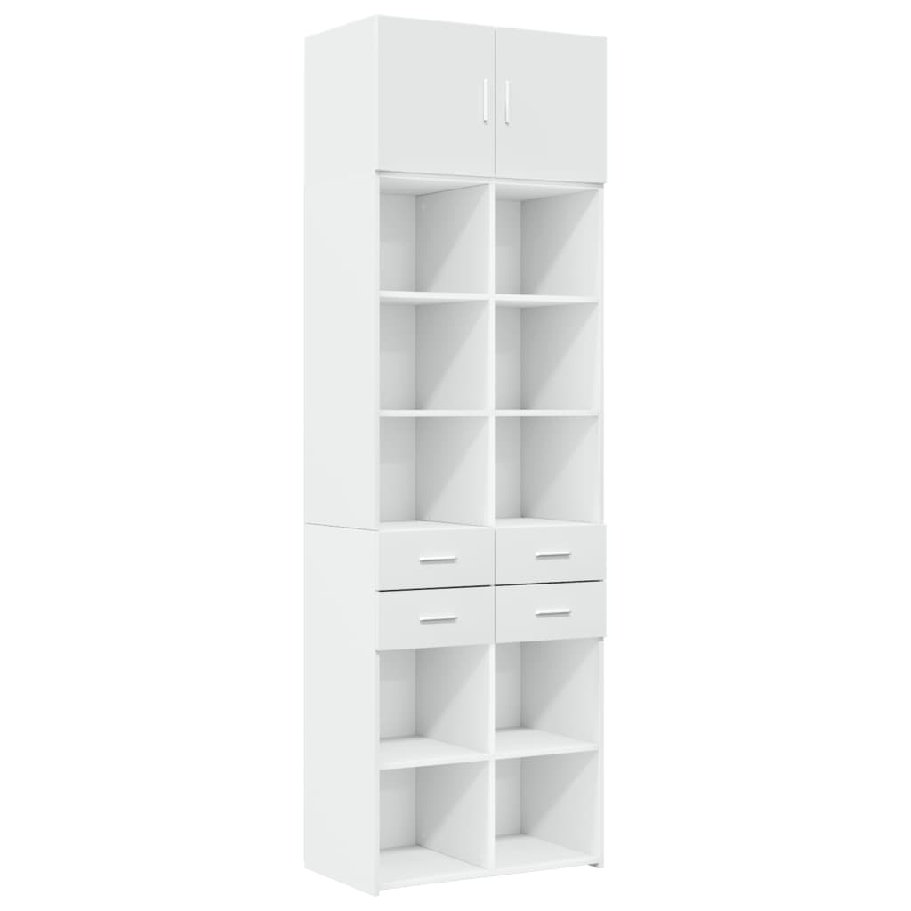 Opbergkast 70x42,5x225 cm bewerkt hout wit